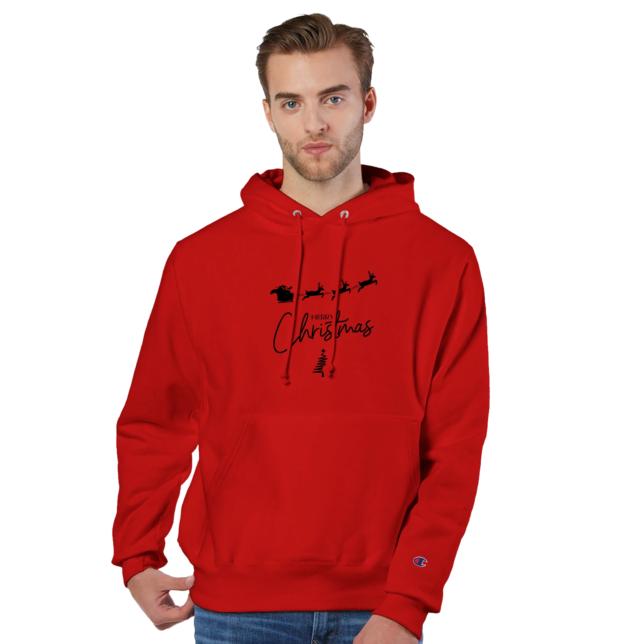 Felpa natalizia unisex Champion S1051 con cappuccio pullover - Nootje store