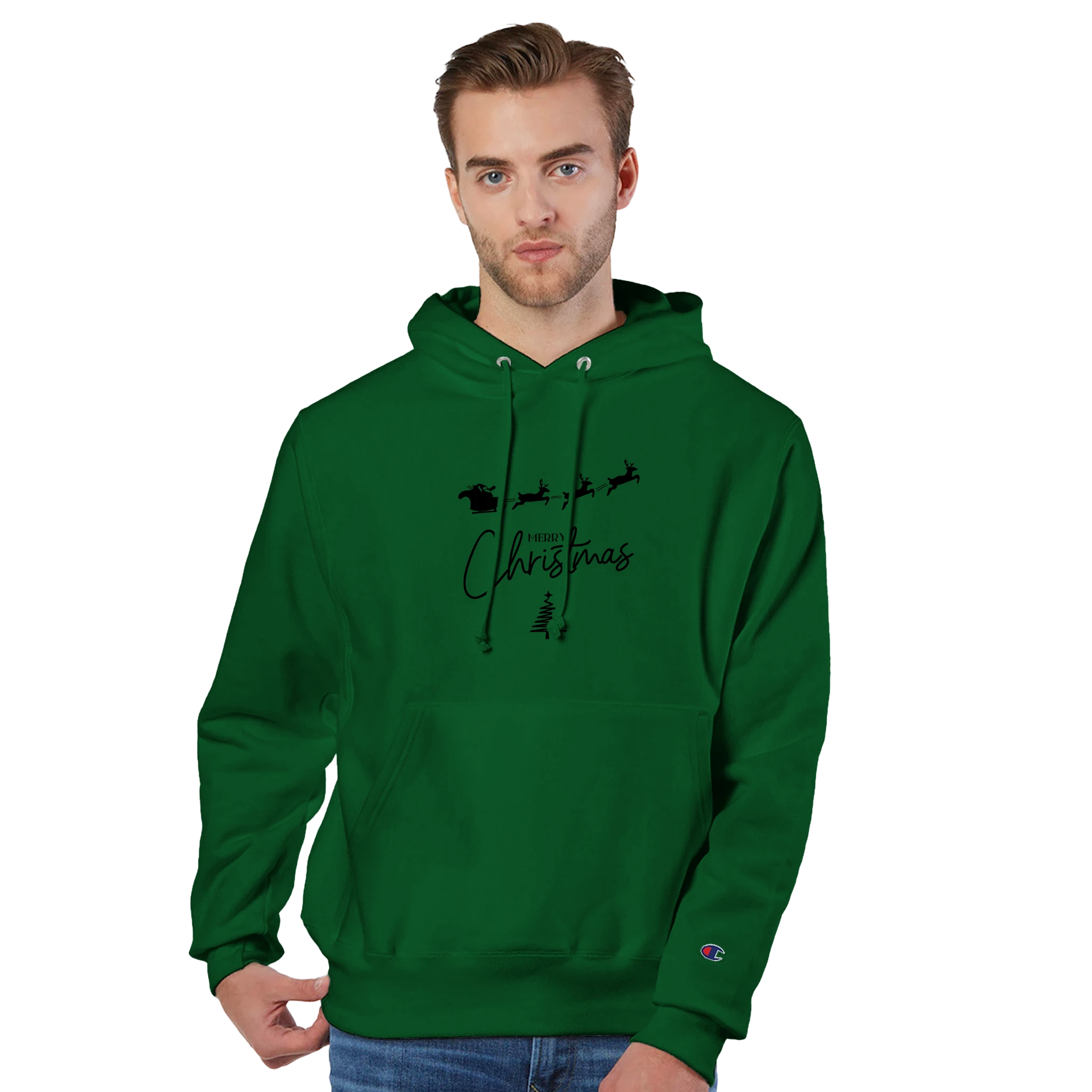 Felpa natalizia unisex Champion S1051 con cappuccio pullover - Nootje store