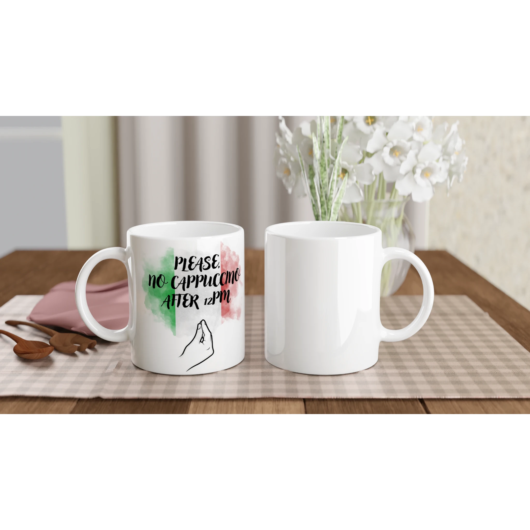 Tazza ceramica 11 once bianca in stile eleganza - Nootje store