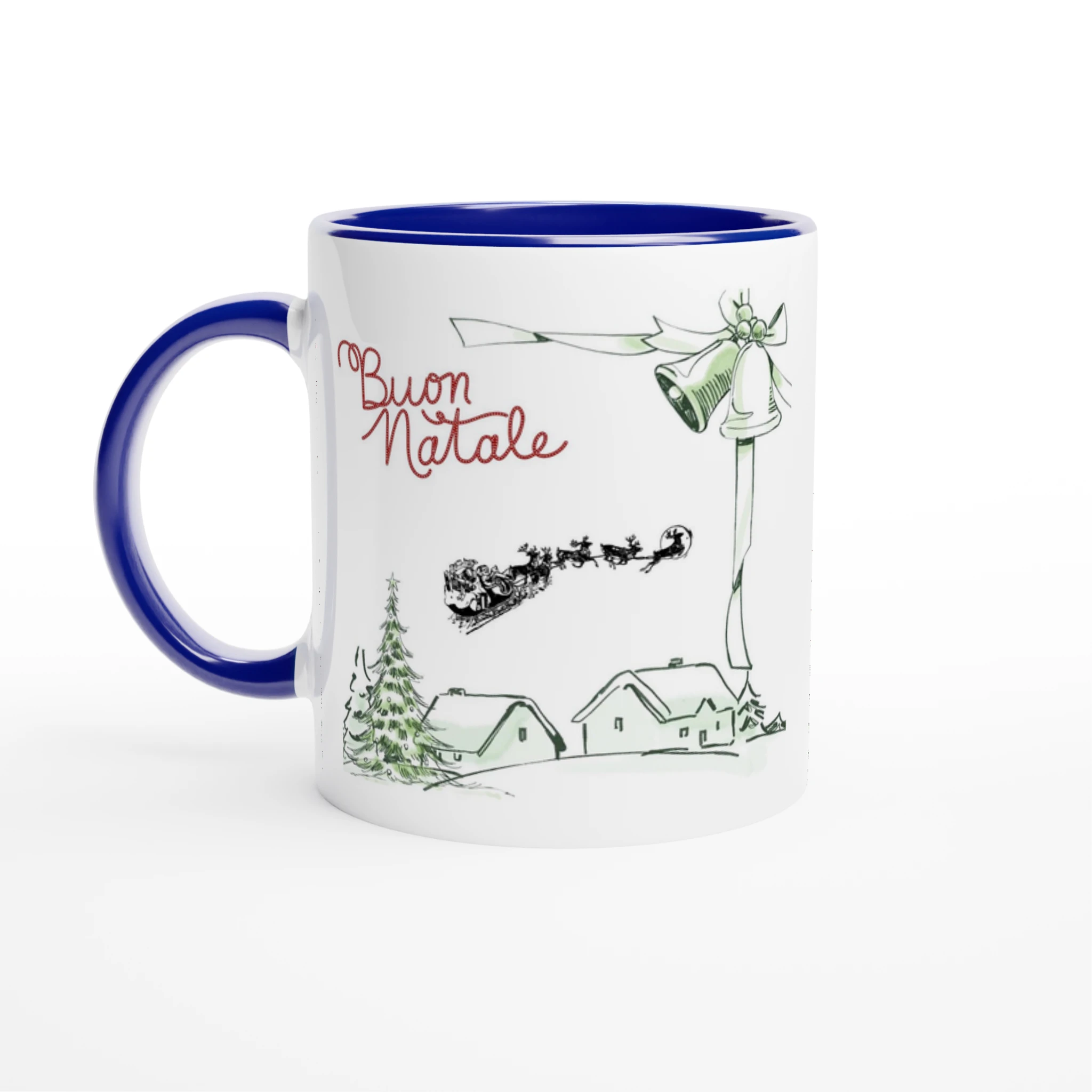 Tazza Natalizia in Ceramica con Interno Colorato da 325 ml - Regalo Perfetto per le Festività - Nootje store